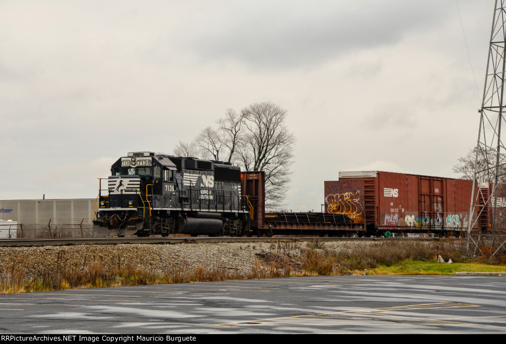 NS GP60 Locomotive making moves in the yard